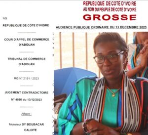 Litige foncier BELLE DEMEURE : la 1ère Adjointe au Maire d’Attégouakro, Aman épse Mensah  condamnée – « Je n’ai pas encore reçu la Grosse »